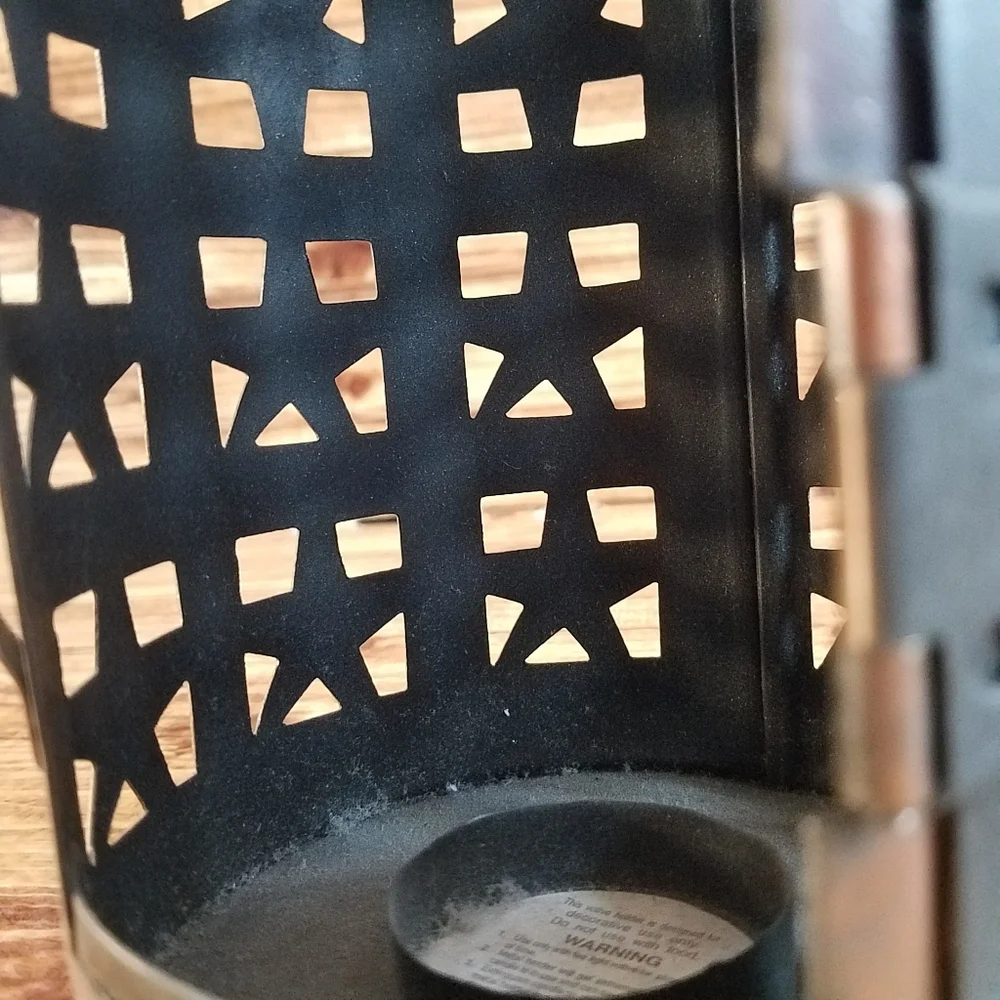 Rustic Metal Star Lantern Candle Holder Votive 8.5 Inches